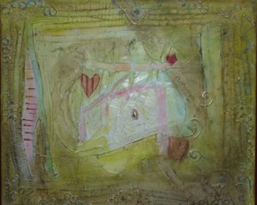 Peinture intitulée "le centre de soi" par Rina Curiel, Œuvre d'art originale