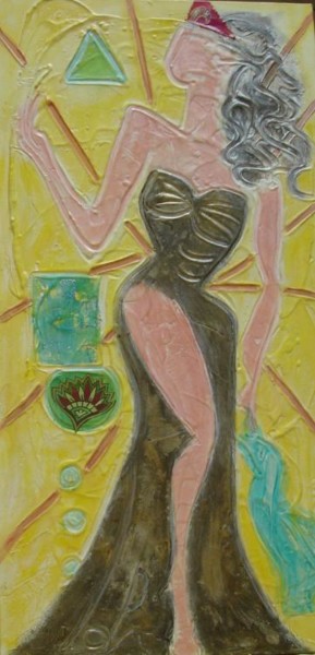 Peinture intitulée "cybèle" par Rina Curiel, Œuvre d'art originale
