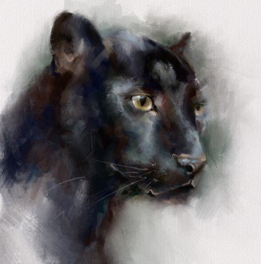 Digital Arts titled "Wild cat" by Rina Gerdt, Original Artwork, Digital Painting