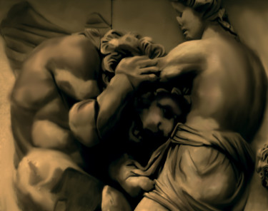 Pittura intitolato "Ether's fight again…" da Rina Lazar, Opera d'arte originale, Acrilico