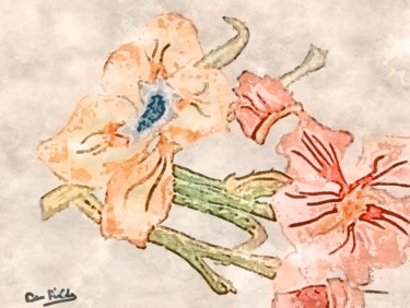 Drawing titled "ORCHIDEA" by Dan Rinaldo, Original Artwork, Watercolor