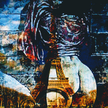 「AMOR PARIS」というタイトルの絵画 Dan Rinaldoによって, オリジナルのアートワーク, グワッシュ水彩画
