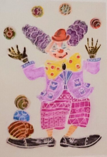 Zeichnungen mit dem Titel "Clown" von Dan Rinaldo, Original-Kunstwerk, Marker