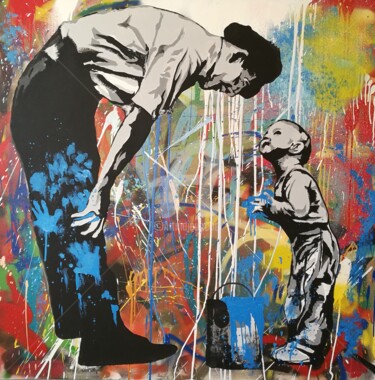 Картина под названием "Father and son" - Rinalds Vanadzins, Подлинное произведение искусства, Акрил