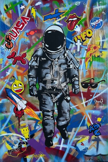 Schilderij getiteld "Space Fun" door Rinalds Vanadzins, Origineel Kunstwerk, Acryl