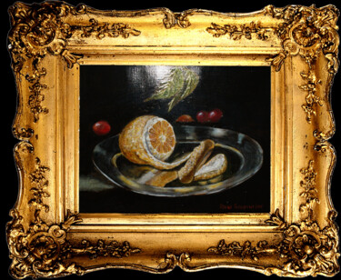 Pintura titulada "Etude with a lemon" por Rinat Galyautdinov, Obra de arte original, Oleo