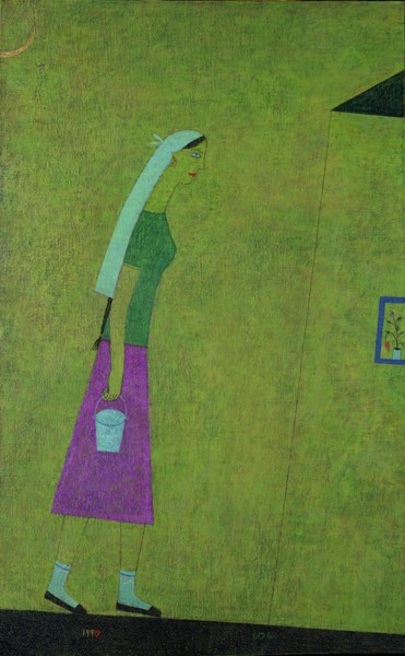 Картина под названием "Going. Идущая" - Rinat Harisov, Подлинное произведение искусства, Масло
