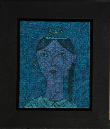 Painting titled "Tatar girl" by Rinat Harisov, Original Artwork, Acrylic