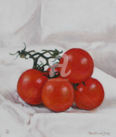 Schilderij getiteld "tomaatjes23840rb.jpg" door Rineke De Jong, Origineel Kunstwerk, Olie