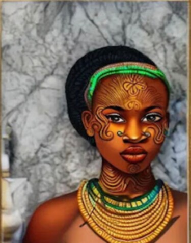 Digitale Kunst mit dem Titel "Ladies made in Afri…" von Rinel Djeunga, Original-Kunstwerk, Digitale Malerei