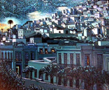 Painting titled "Barrio de San Nicol…" by Delmar, Original Artwork, Oil