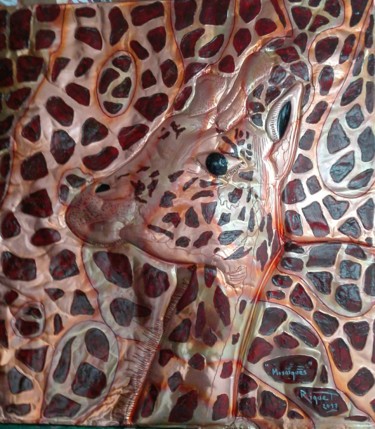 Pintura titulada "" Mosaïques "" por Riquet Faure, Obra de arte original, Gofrado en papel Montado en Panel de madera