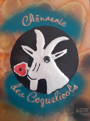 Pintura intitulada "Chèvrerie des coque…" por Riquet Faure, Obras de arte originais, Gravação em relevo