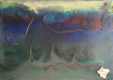 제목이 "" Australes ""인 미술작품 Riquet Faure로, 원작, 아크릴 나무 들것 프레임에 장착됨
