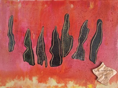 Peinture intitulée "" Sur des charbons…" par Riquet Faure, Œuvre d'art originale, Huile Monté sur Châssis en bois