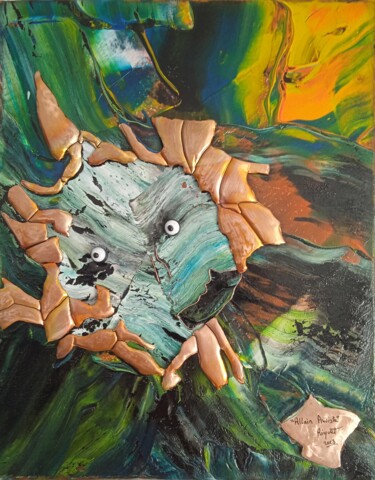 제목이 "" Allain Proviste ""인 미술작품 Riquet Faure로, 원작, 기름 나무 들것 프레임에 장착됨
