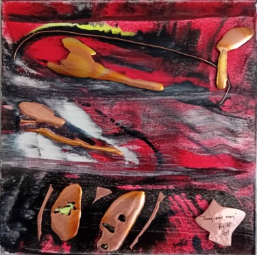 Pintura titulada "" Sang pour sang "" por Riquet Faure, Obra de arte original, Oleo Montado en Bastidor de camilla de madera