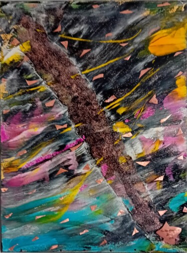 제목이 "" Troubles climatiq…"인 미술작품 Riquet Faure로, 원작, 기름 나무 들것 프레임에 장착됨