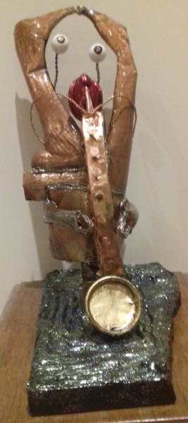 Sculpture intitulée "" Le saxophoniste "…" par Riquet Faure, Œuvre d'art originale