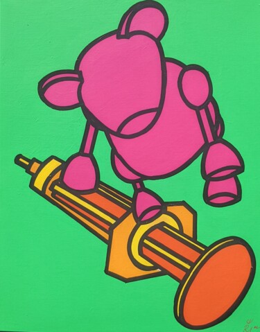 Pintura titulada "Robonimo" por Riquet1er, Obra de arte original, Acrílico Montado en Bastidor de camilla de madera