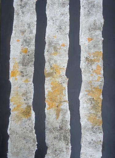 Painting titled "Birch" by Rita, Original Artwork, Collages