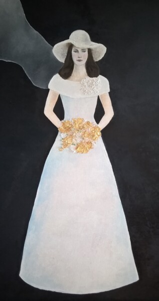 Peinture intitulée "La mariée" par Rita Cau, Œuvre d'art originale, Huile