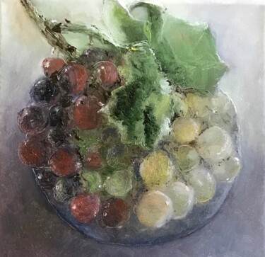Peinture intitulée "Les raisins" par Rita Cau, Œuvre d'art originale, Huile