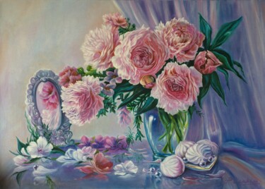 Painting titled "Bouquet of flowers" by Rita Cemkalo, Original Artwork, Oil