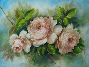Malerei mit dem Titel "Beautiful Rose" von Rita Cemkalo, Original-Kunstwerk, Öl