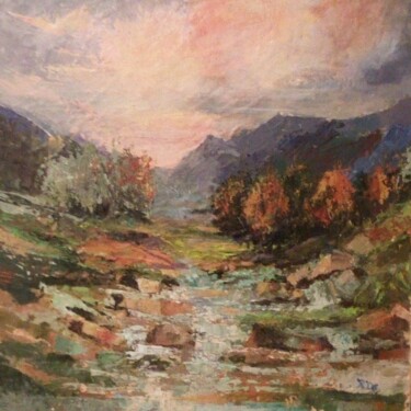Pittura intitolato "Paesaggio solitario" da Rita Degli Esposti, Opera d'arte originale, Acrilico