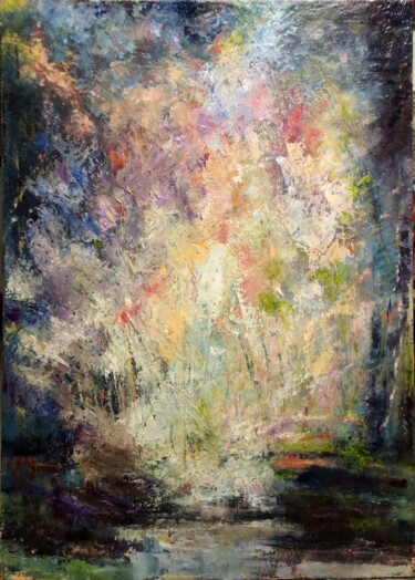 Malerei mit dem Titel "Paesaggio astratto" von Rita Degli Esposti, Original-Kunstwerk, Öl