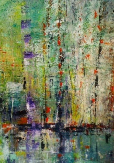 Pittura intitolato "Paesaggio astratto…" da Rita Degli Esposti, Opera d'arte originale, Acrilico