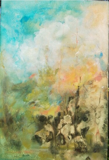 Malerei mit dem Titel "Paesaggio astratto…" von Rita Degli Esposti, Original-Kunstwerk, Acryl