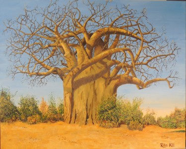 Painting titled "Boabab Tree SOLD" by Rita Kili, Original Artwork, Acrylic