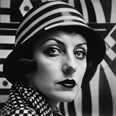 Digitale Kunst mit dem Titel "I have a striped ha…" von Rita Ko, Original-Kunstwerk, Fotomontage