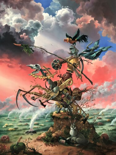 Peinture intitulée "ALLEGORY OF WAR" par Рита Михальчук, Œuvre d'art originale, Huile