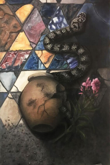 Картина под названием "Herculaneum" - Rita Pianovszky, Подлинное произведение искусства, Масло