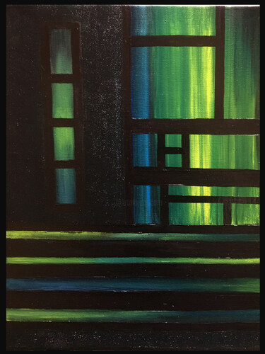 Painting titled "Green light" by Rita Pianovszky, Original Artwork, Acrylic