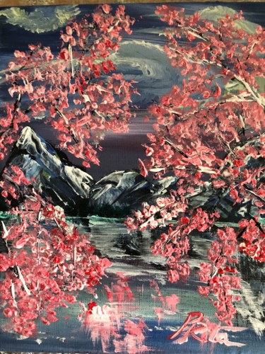 Painting titled "zen" by Rita Petrache, Original Artwork, Acrylic