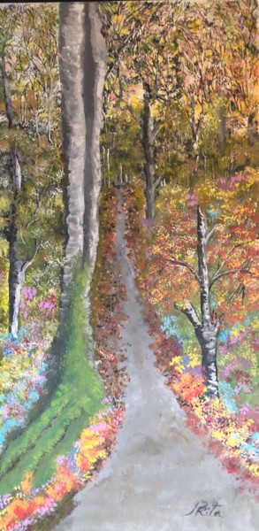 Painting titled "Meditation Pathway" by Rita Petrache, Original Artwork, Acrylic