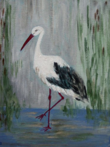 Painting titled "stork.jpg" by Rita Raithel, Original Artwork