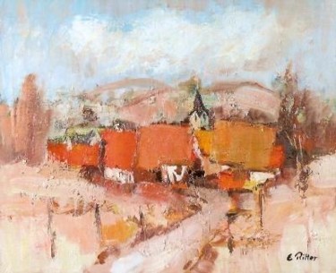 Painting titled "Hirschland" by Etienne Ritter, Original Artwork, Oil