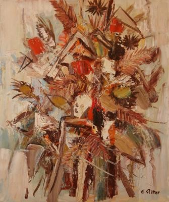Painting titled "Herbes sauvages" by Etienne Ritter, Original Artwork, Oil