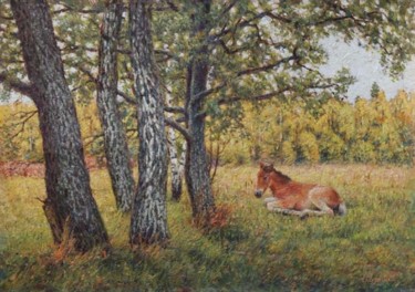 Painting titled "Летний день." by Igor Razzhivin, Original Artwork, Oil