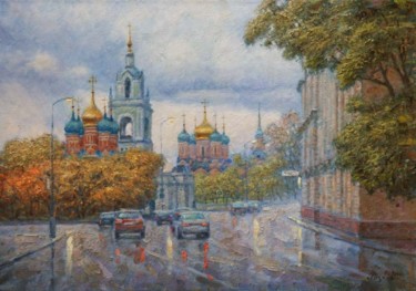 Painting titled "Прохладный вечер." by Igor Razzhivin, Original Artwork, Oil