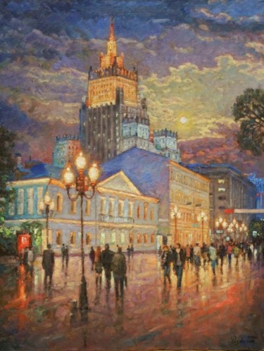 Painting titled "Ах, Арбат мой, Арба…" by Igor Razzhivin, Original Artwork, Oil