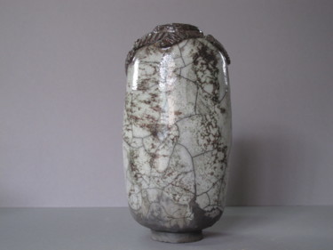 Sculpture intitulée "Vase Raku" par Paul Rivieccio, Œuvre d'art originale, Céramique