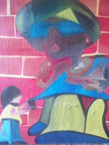 Peinture intitulée "urban kid" par Rize Art, Œuvre d'art originale, Huile