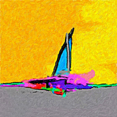 digital boat abstract paintings at sea Цифровое искусство под названием "digital boat abstra…" - Rizkandar Rizkandar, Подлинное произведение искусства, Цифровая жи…