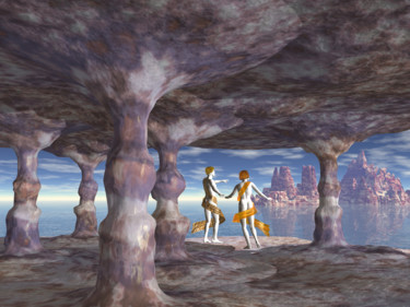 Цифровое искусство под названием "Caverne de Platon" - Ruy, Jean Bardot, Подлинное произведение искусства, 3D моделирование